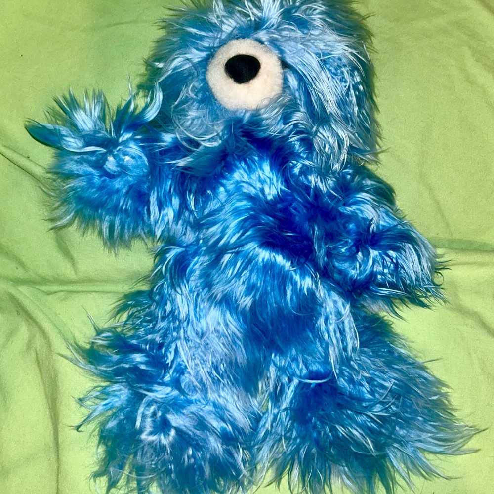 Baby alpaca teddy bear blue